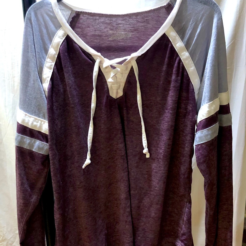 XL ladies lace top purple and gray